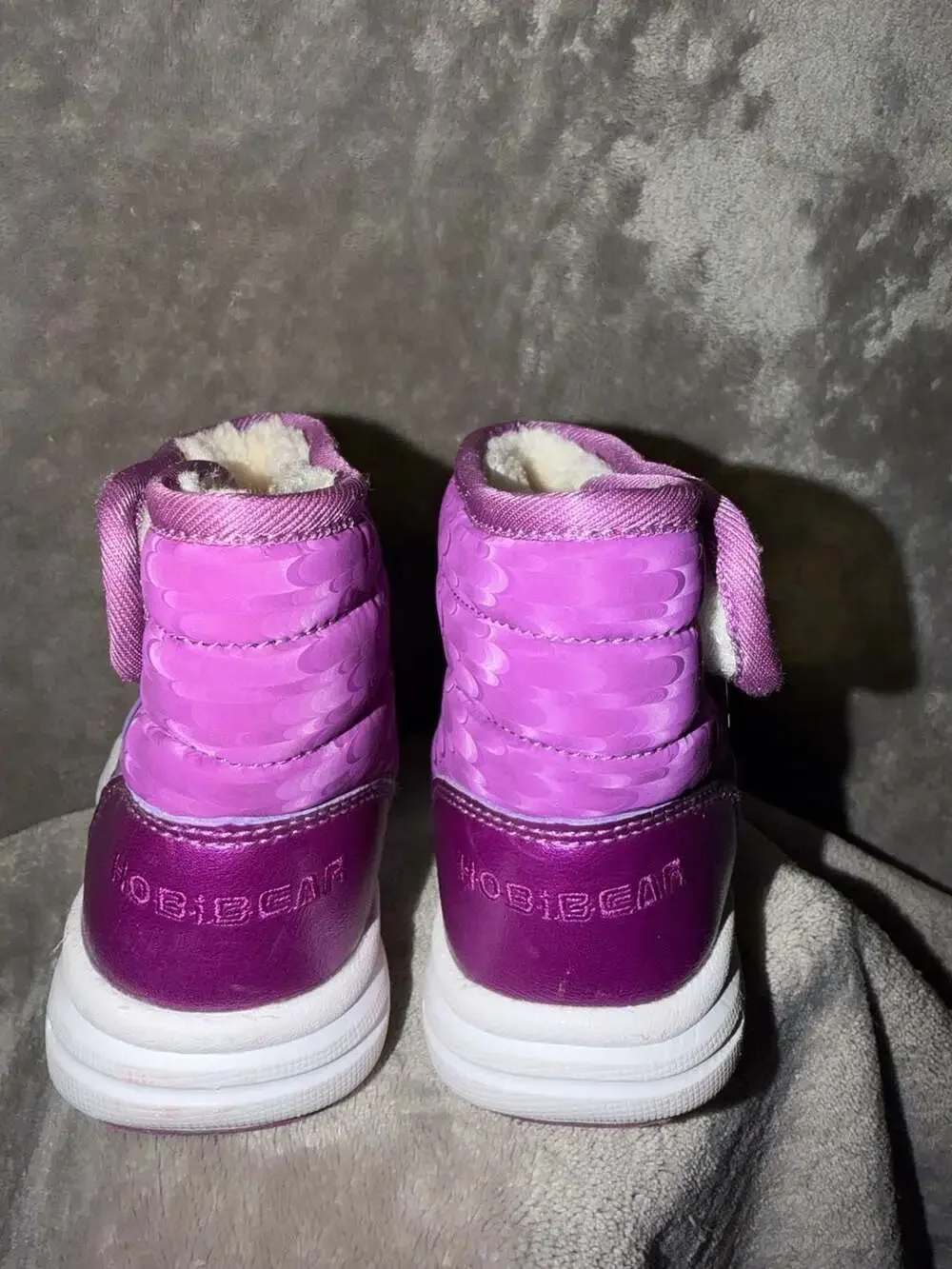 Hobibear Kids Purple Winter Snow Boots Warm Lined Ankle Boots
